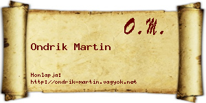 Ondrik Martin névjegykártya